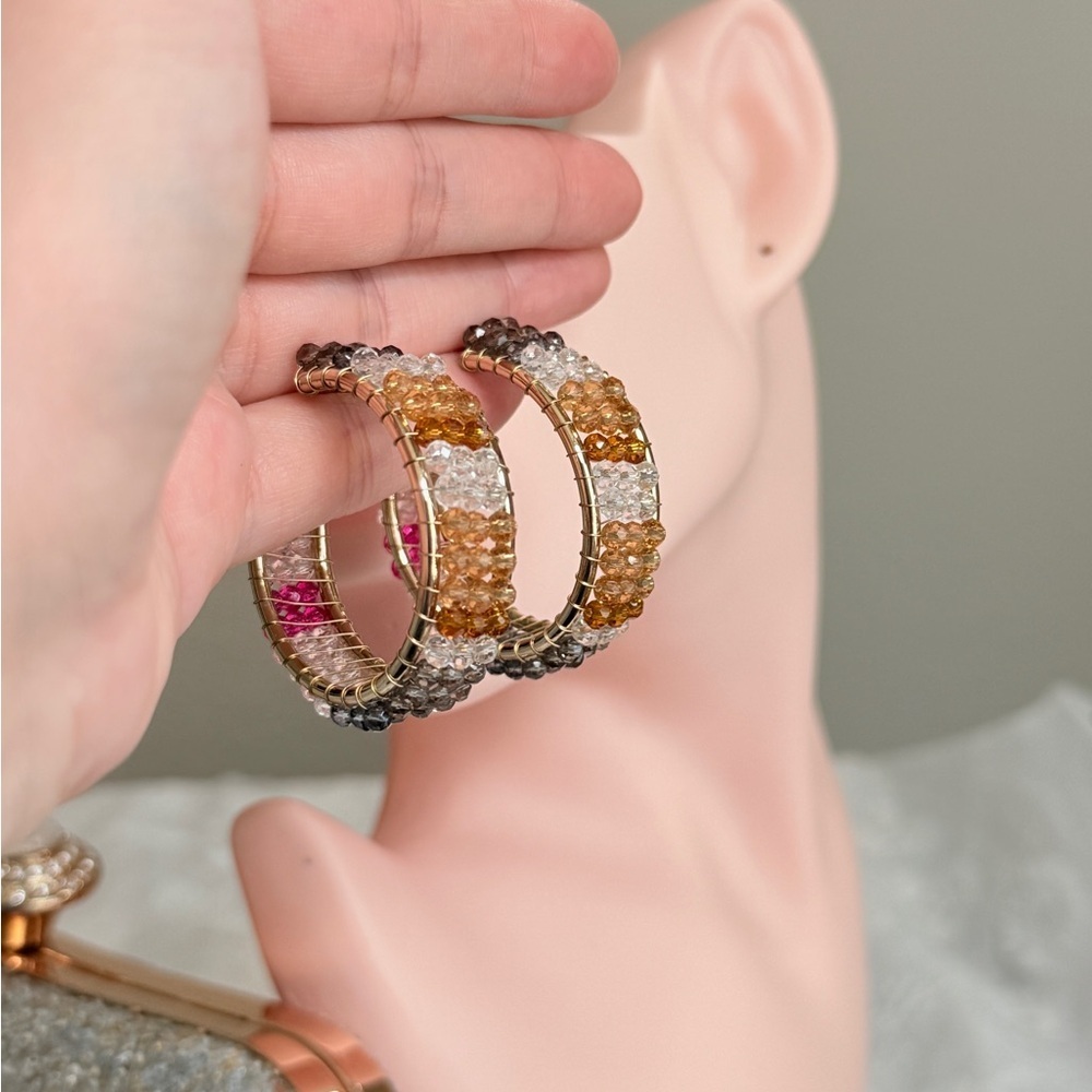 ⚜️ Elegant Multicolor Hoop Earrings - Picture 11 of 12